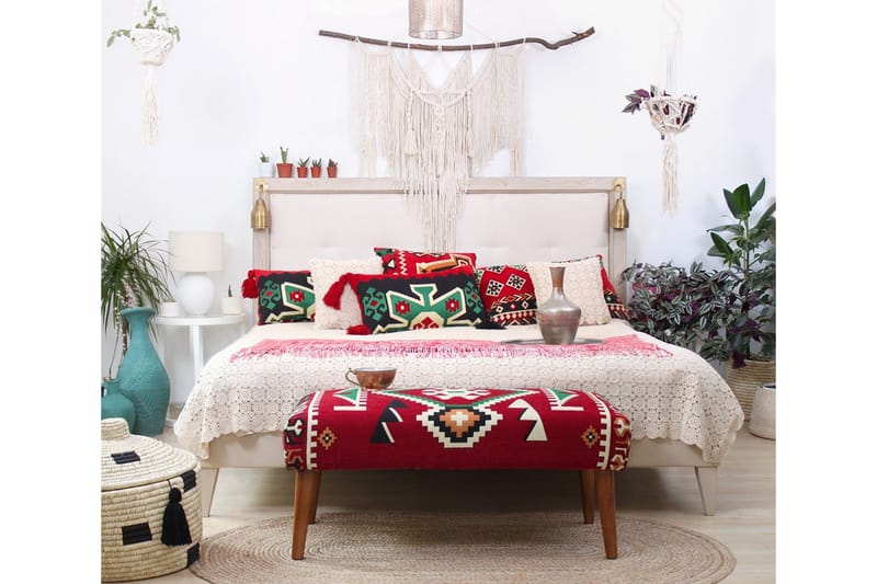 Crossett Sittpuff 91 cm - Röd/Vit - Möbler - Stolar & fåtöljer - Pall & puff - Sittpuff