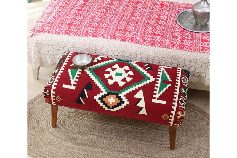 Crossett Sittpuff 91 cm - Röd/Vit - Möbler - Stolar & fåtöljer - Pall & puff - Sittpuff