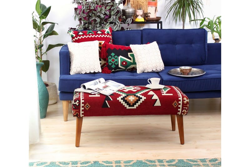 Crossett Sittpuff 91 cm - Röd/Vit - Möbler - Stolar & fåtöljer - Pall & puff - Sittpuff