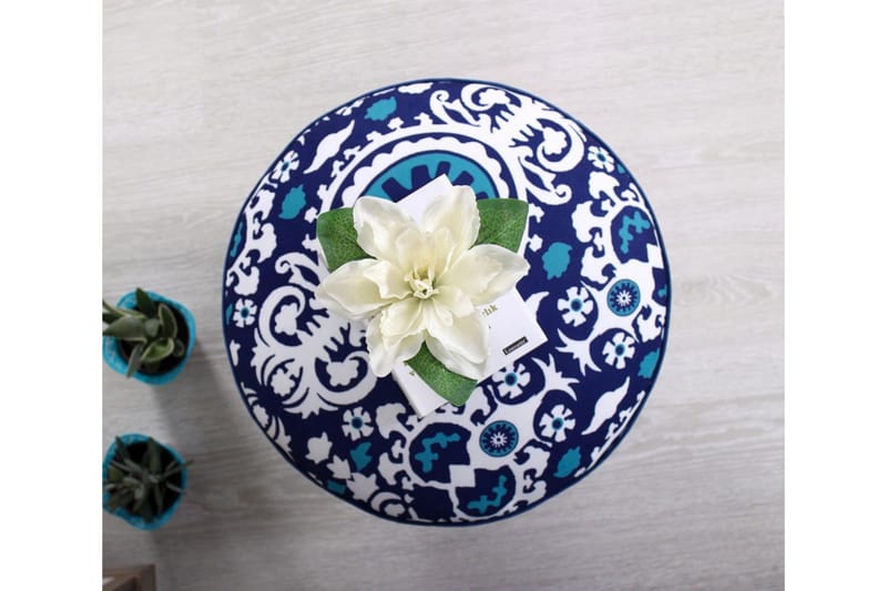 Debesis Sittpuff 42 cm - Blå/Vit - Möbler - Stolar & fåtöljer - Pall & puff - Sittpuff