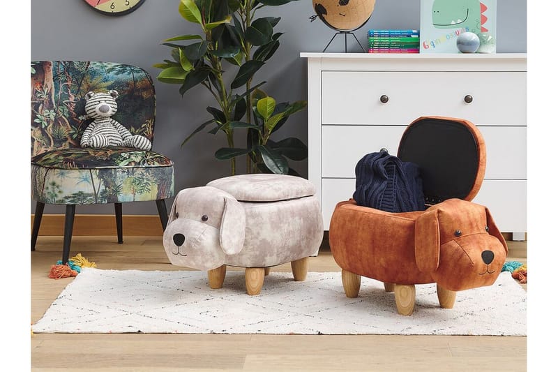 Doggy Sittpuff med Förvaring - Beige - Möbler - Stolar & fåtöljer - Pall & puff - Sittpuff - Sittpuff med förvaring