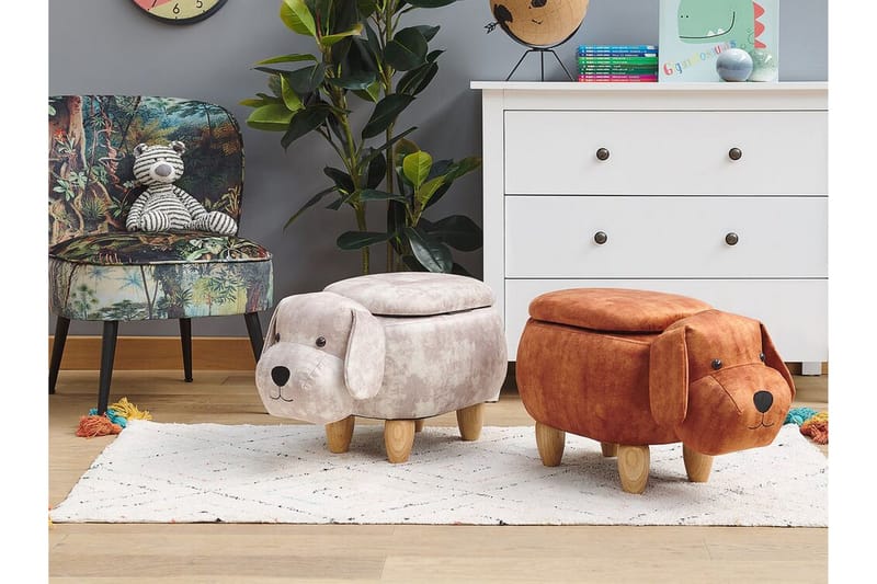 Doggy Sittpuff med Förvaring - Beige - Möbler - Stolar & fåtöljer - Pall & puff - Sittpuff - Sittpuff med förvaring