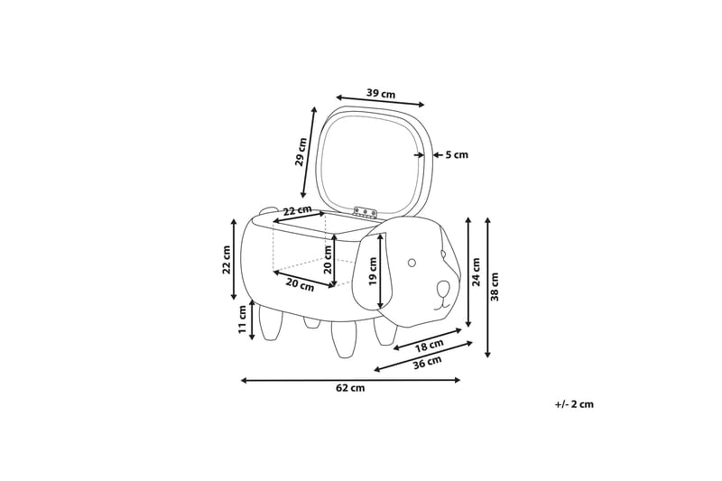 Doggy Sittpuff med Förvaring - Beige - Möbler - Stolar & fåtöljer - Pall & puff - Sittpuff - Sittpuff med förvaring