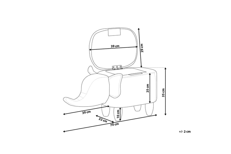 Elephant Sittpuff 70 cm - Grå - Möbler - Stolar & fåtöljer - Pall & puff - Sittpuff