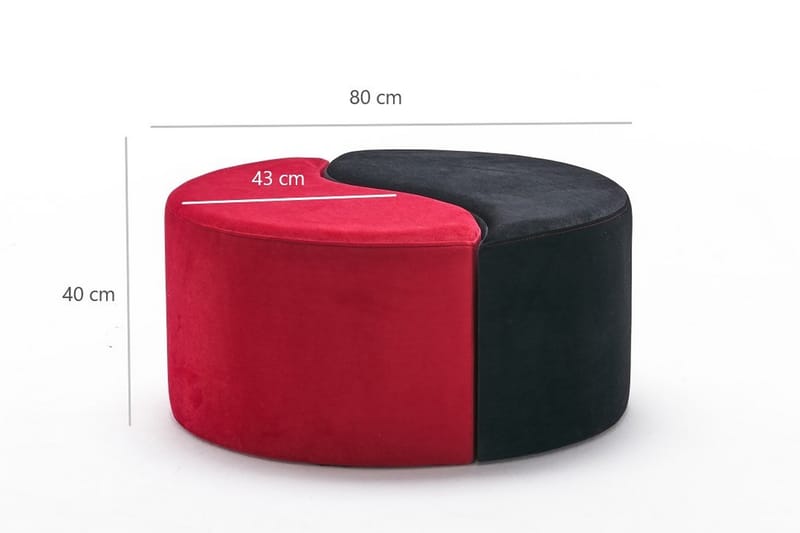 Etormay Sittpuff - Röd/Svart - Möbler - Stolar & fåtöljer - Pall & puff - Sittpuff