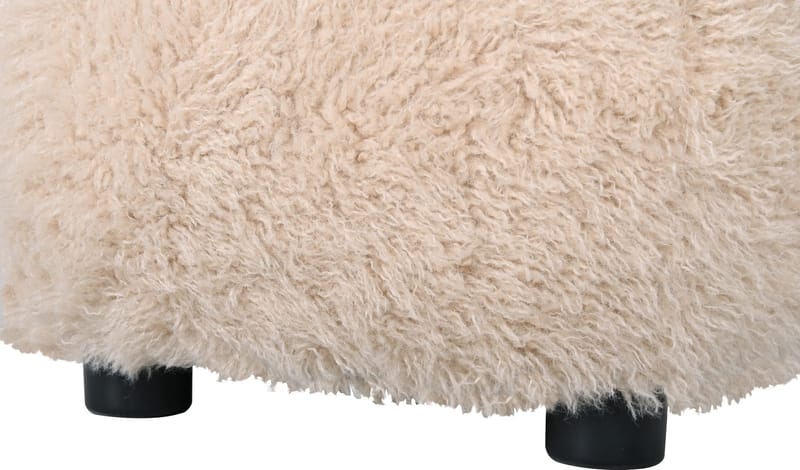 Sittpuff Fluffy i Hårigt Tyg - Beige - Möbler - Stolar & fåtöljer - Pall & puff - Sittpuff