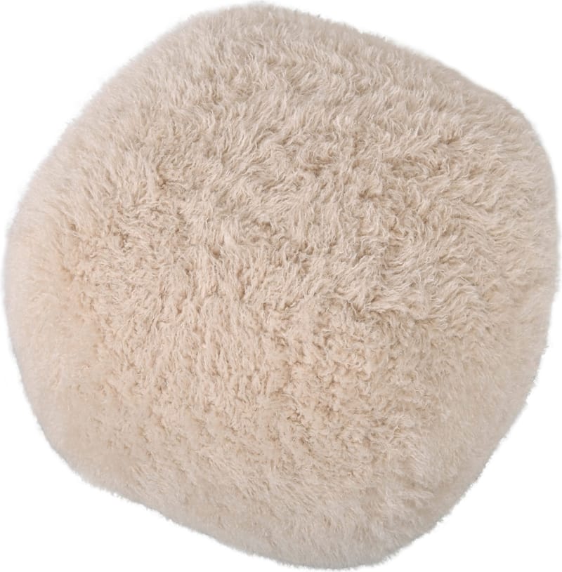 Sittpuff Fluffy i Hårigt Tyg - Beige - Möbler - Stolar & fåtöljer - Pall & puff - Sittpuff