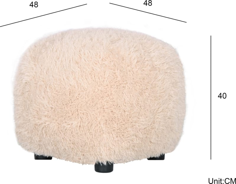 Sittpuff Fluffy i Hårigt Tyg - Beige - Möbler - Stolar & fåtöljer - Pall & puff - Sittpuff