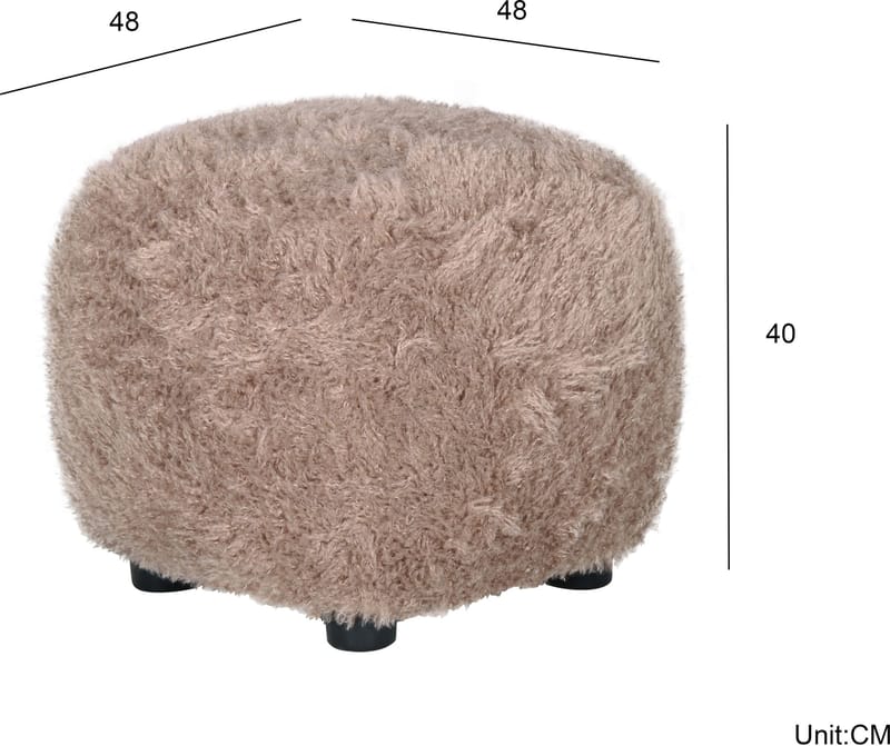 Sittpuff Fluffy i Hårigt Tyg - Brungrå - Möbler - Stolar & fåtöljer - Pall & puff - Sittpuff