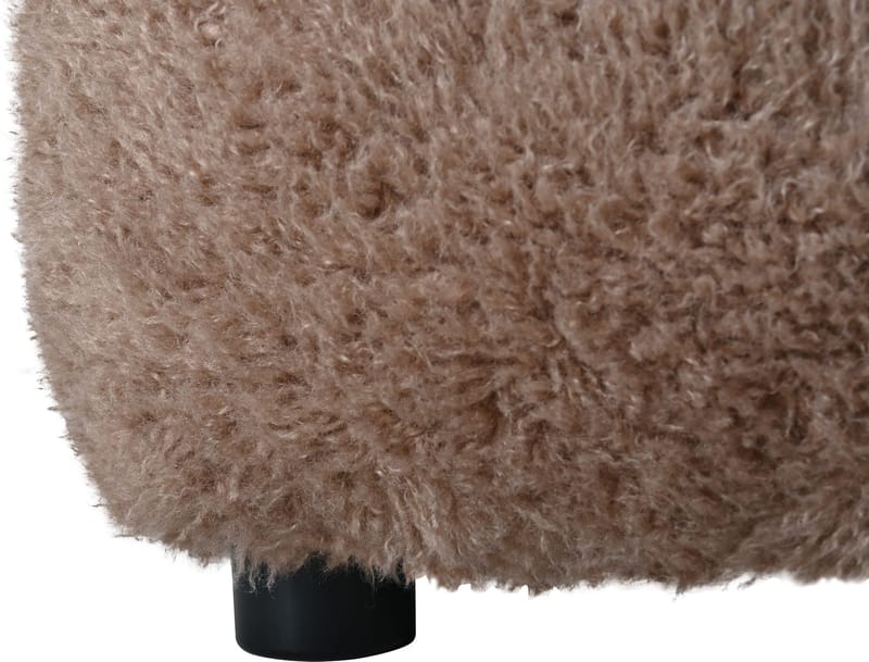 Sittpuff Fluffy i Hårigt Tyg - Brungrå - Möbler - Stolar & fåtöljer - Pall & puff - Sittpuff