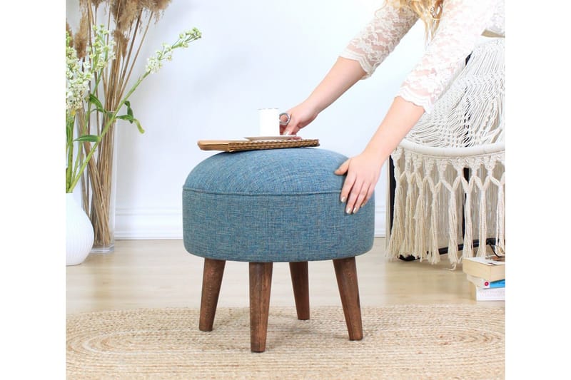 Fredericton Sittpuff 45 cm - Blå - Möbler - Stolar & fåtöljer - Pall & puff - Sittpuff