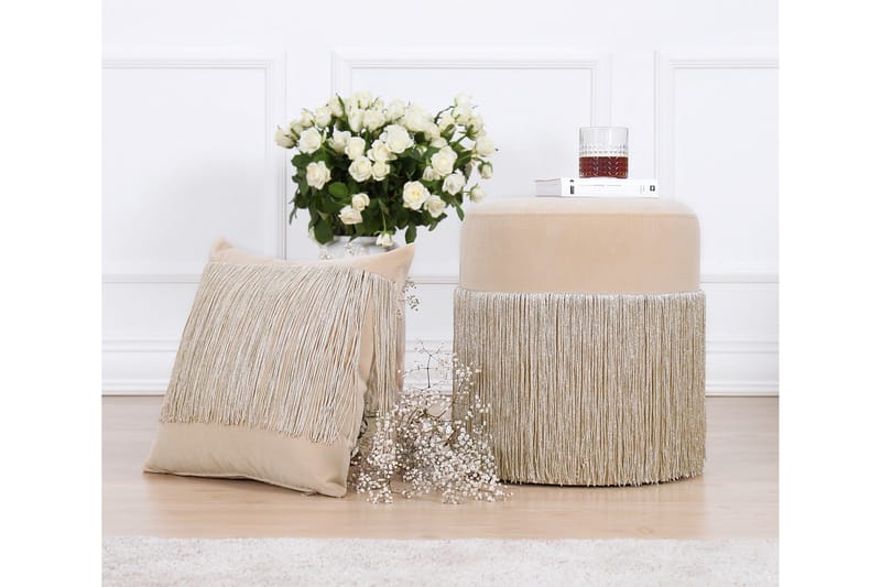 Glassboro Sittpuff 40 cm - Beige - Sittpuff