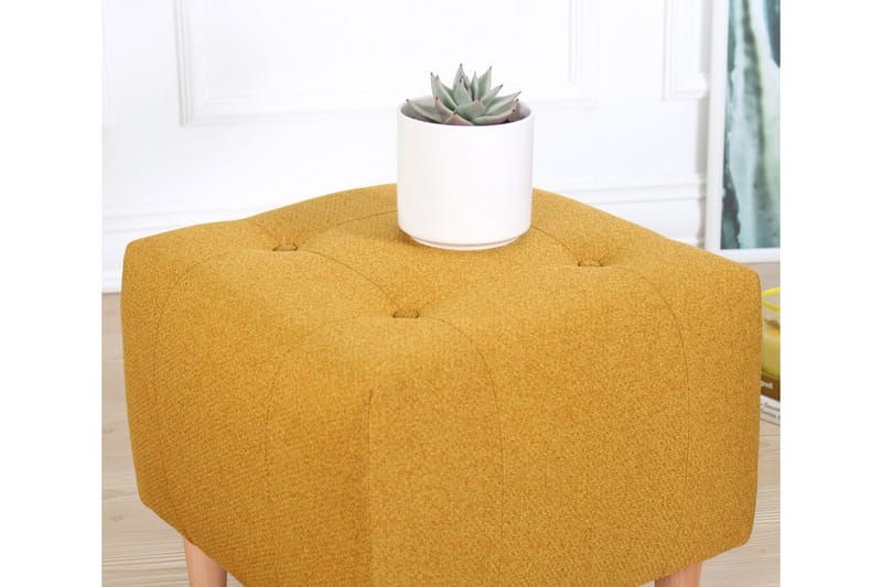 Grants Sittpuff 43 cm - Gul - Möbler - Stolar & fåtöljer - Pall & puff - Sittpuff