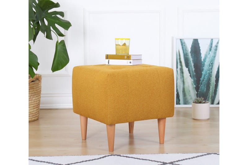 Grants Sittpuff 43 cm - Gul - Möbler - Stolar & fåtöljer - Pall & puff - Sittpuff