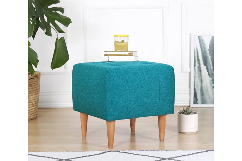 Grants Sittpuff 43 cm - Turkos - Möbler - Stolar & fåtöljer - Pall & puff - Sittpuff