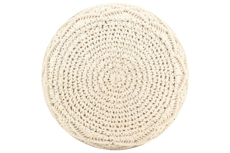 Handgjord sittpuff makramé 45x30 cm bomull - Beige - Möbler - Stolar & fåtöljer - Pall & puff - Sittpuff