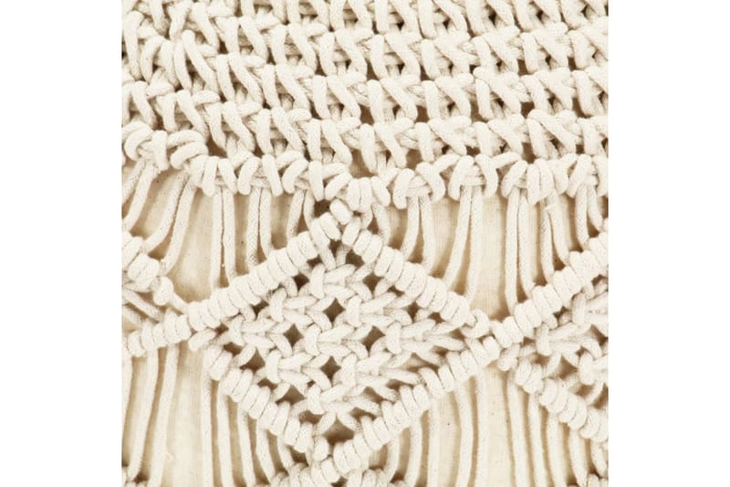 Handgjord sittpuff makramé 45x30 cm bomull - Beige - Möbler - Stolar & fåtöljer - Pall & puff - Sittpuff
