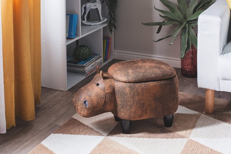 Hippo Sittpuff 32 cm - Brun - Möbler - Stolar & fåtöljer - Pall & puff - Sittpuff - Sittpuff med förvaring