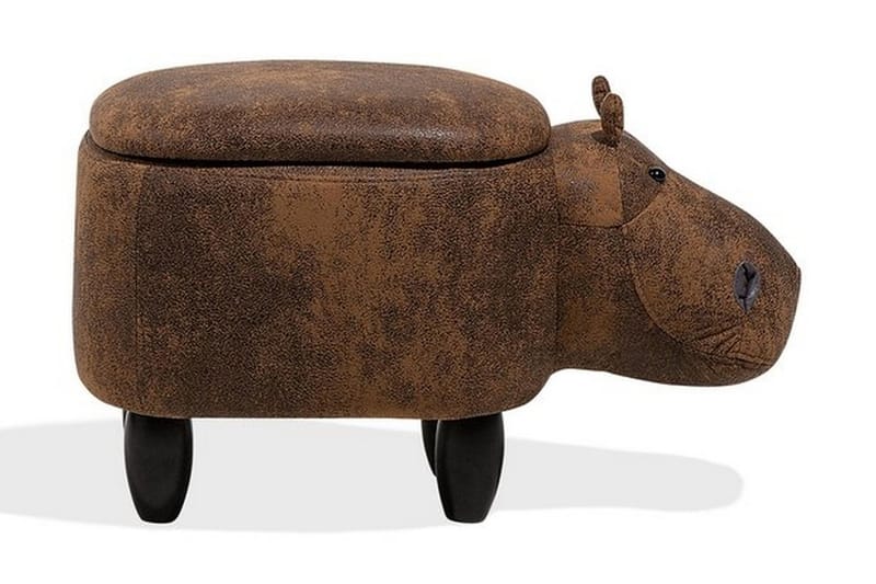 Hippo Sittpuff 32 cm - Brun - Möbler - Stolar & fåtöljer - Pall & puff - Sittpuff - Sittpuff med förvaring