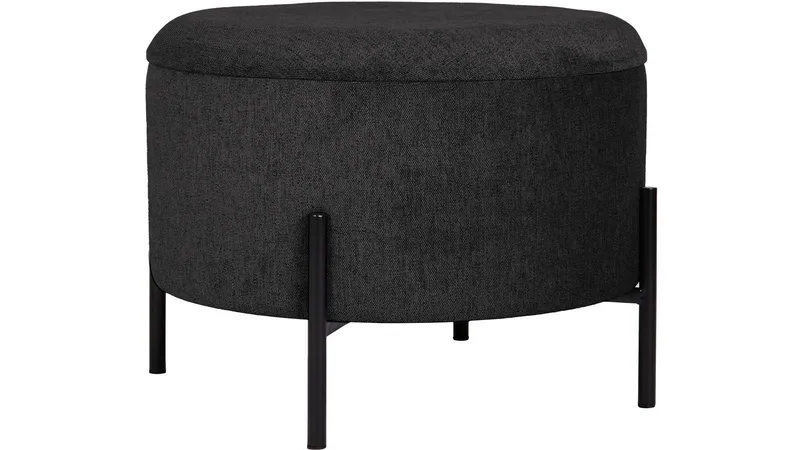 Karan Puff med förvaring 55 cm Rund, Antracit
