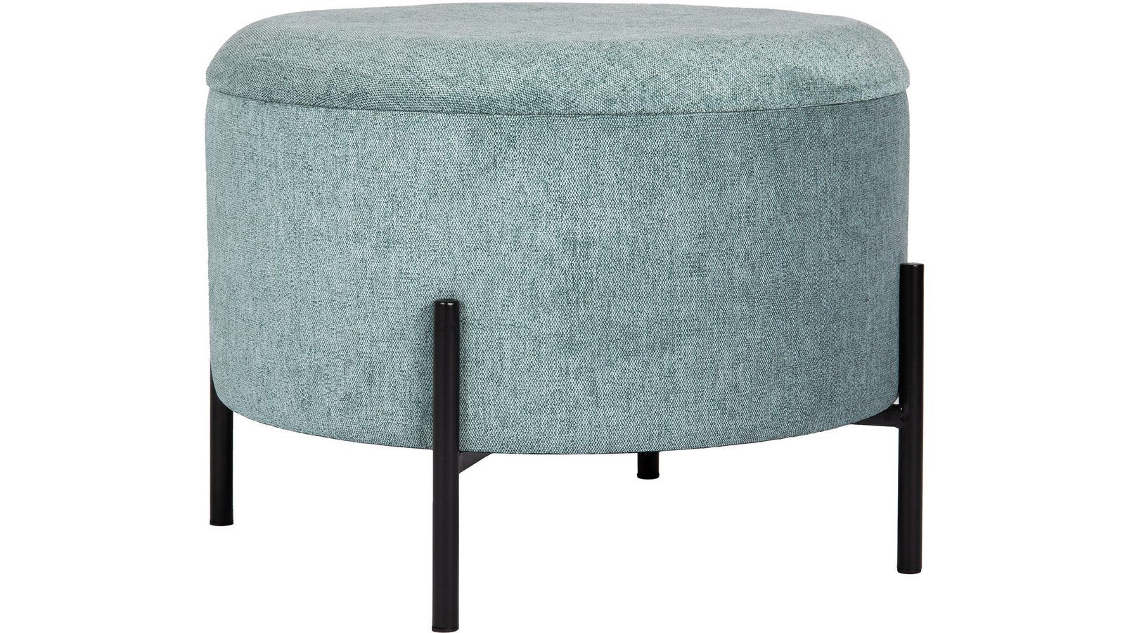 Puff Med Karan Puff med förvaring 55 cm Rund Blågrön - Möbler - Trademax