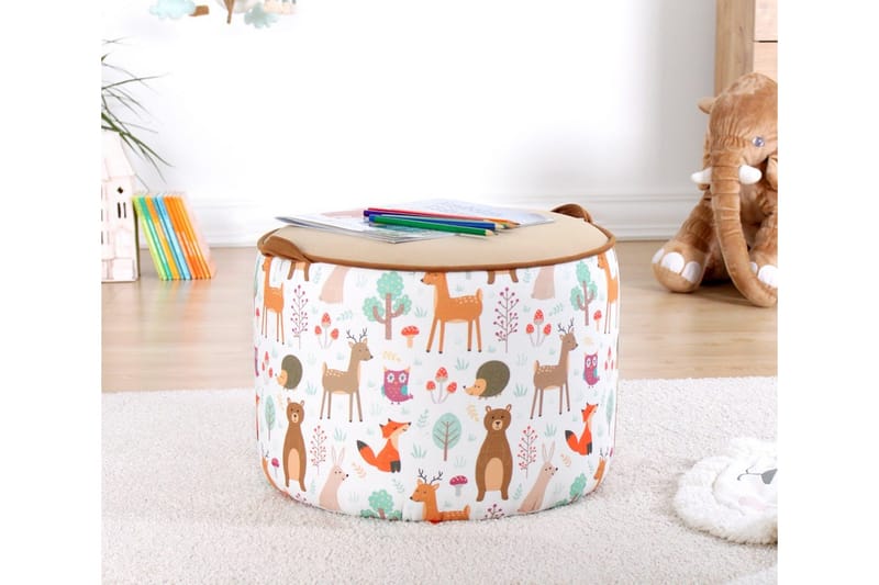 Lachine Barnsittpuff - Beige/Vit - Möbler - Stolar & fåtöljer - Pall & puff - Sittpuff