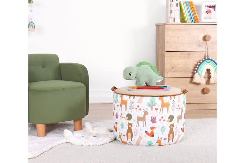 Lachine Barnsittpuff - Beige/Vit - Möbler - Stolar & fåtöljer - Pall & puff - Sittpuff