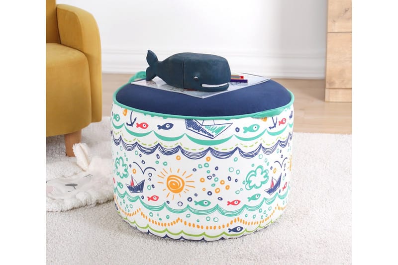 Lachine Barnsittpuff - Blå/Vit - Möbler - Stolar & fåtöljer - Pall & puff - Sittpuff