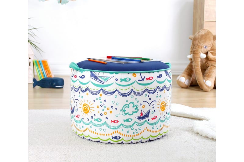 Lachine Barnsittpuff - Blå/Vit - Möbler - Stolar & fåtöljer - Pall & puff - Sittpuff