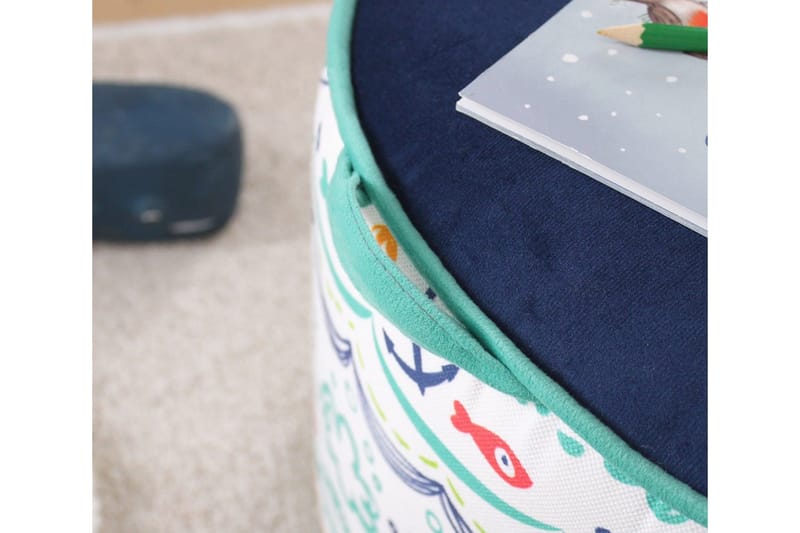 Lachine Barnsittpuff - Blå/Vit - Möbler - Stolar & fåtöljer - Pall & puff - Sittpuff