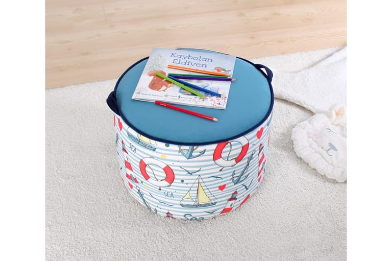 Lachine Barnsittpuff - Ljusblå/Vit - Möbler - Stolar & fåtöljer - Pall & puff - Sittpuff