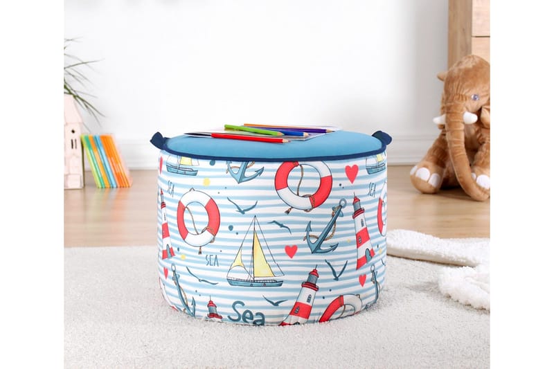 Lachine Barnsittpuff - Ljusblå/Vit - Möbler - Stolar & fåtöljer - Pall & puff - Sittpuff