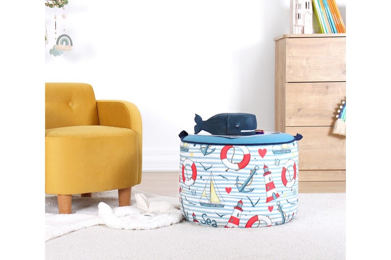 Lachine Barnsittpuff - Ljusblå/Vit - Möbler - Stolar & fåtöljer - Pall & puff - Sittpuff