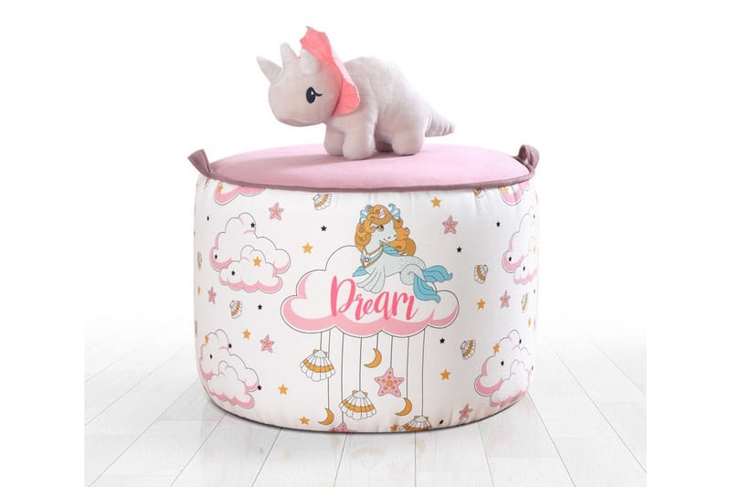 Lachine Barnsittpuff - Rosa/Vit - Möbler - Stolar & fåtöljer - Pall & puff - Sittpuff