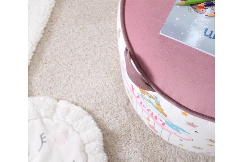 Lachine Barnsittpuff - Rosa/Vit - Möbler - Stolar & fåtöljer - Pall & puff - Sittpuff