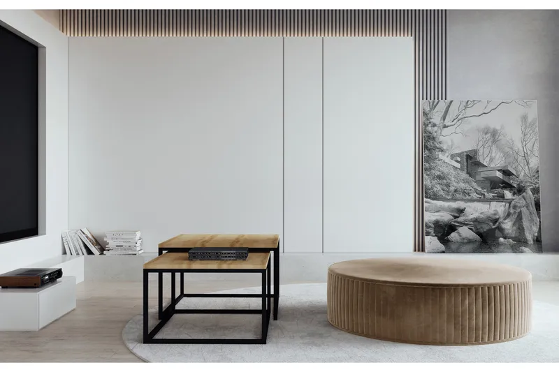 Larana Sittpuff Rund - Beige - Möbler - Stolar & fåtöljer - Pall & puff - Sittpuff