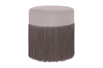 Lefurgy Sittpuff med Fransar Sammet - Beige - Möbler - Stolar & fåtöljer - Pall & puff - Sittpuff