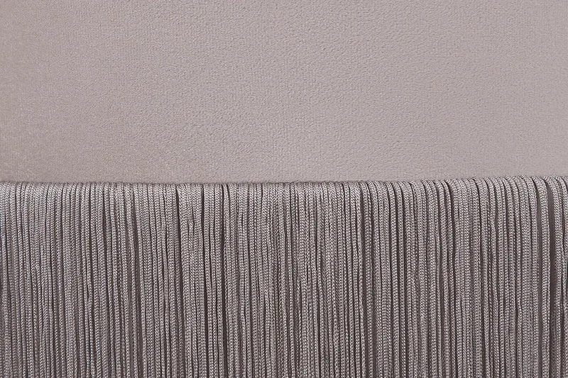 Lefurgy Sittpuff med Fransar Sammet - Beige - Möbler - Stolar & fåtöljer - Pall & puff - Sittpuff