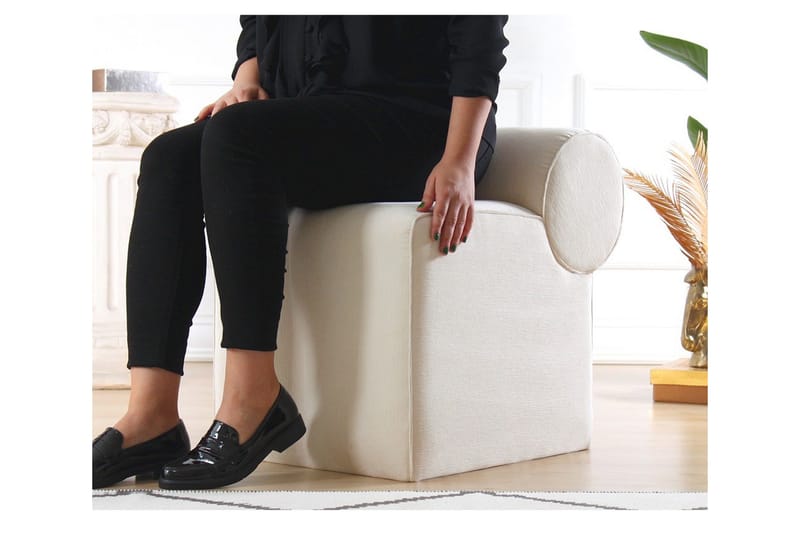 Linburg Sittpuff 45 cm - Cream - Möbler - Stolar & fåtöljer - Pall & puff - Sittpuff