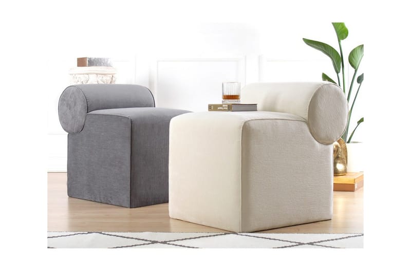 Linburg Sittpuff 45 cm - Cream - Möbler - Stolar & fåtöljer - Pall & puff - Sittpuff