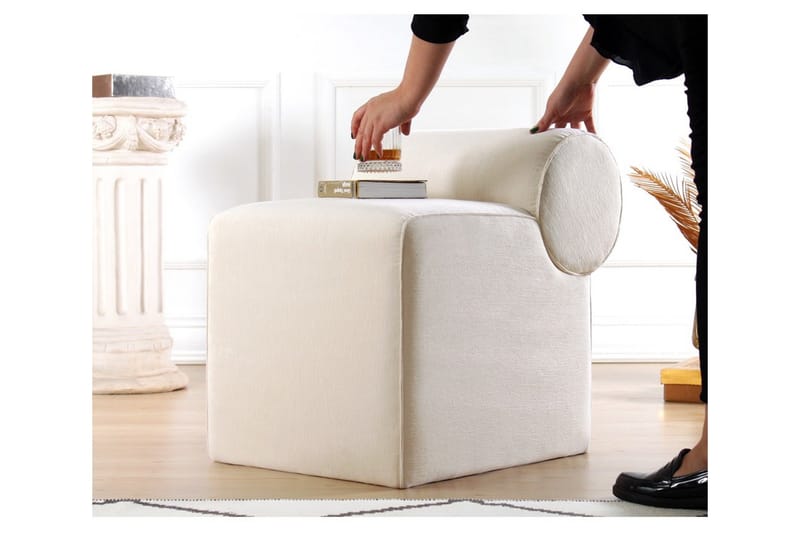 Linburg Sittpuff 45 cm - Cream - Möbler - Stolar & fåtöljer - Pall & puff - Sittpuff