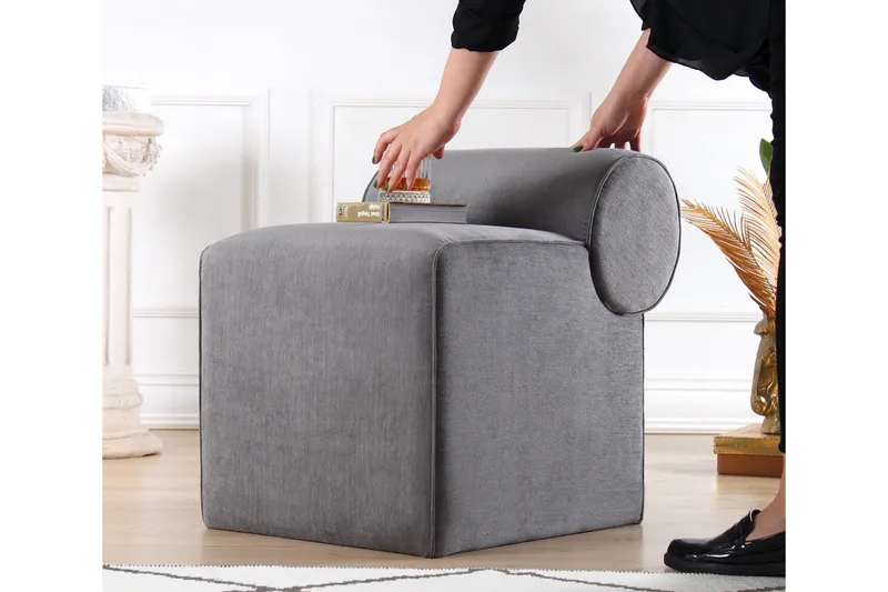 Linburg Sittpuff 45 cm - Grå - Möbler - Stolar & fåtöljer - Pall & puff - Sittpuff