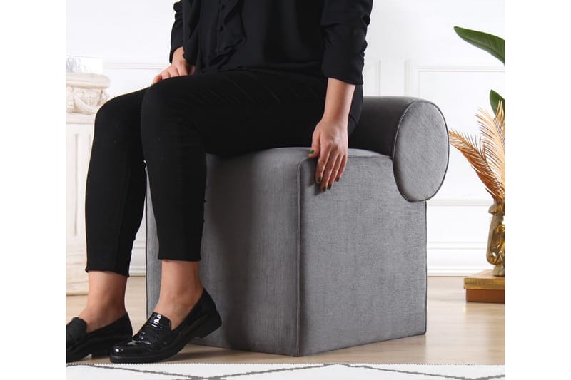 Linburg Sittpuff 45 cm - Grå - Möbler - Stolar & fåtöljer - Pall & puff - Sittpuff