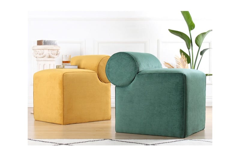Linburg Sittpuff 45 cm - Gul - Möbler - Stolar & fåtöljer - Pall & puff - Sittpuff