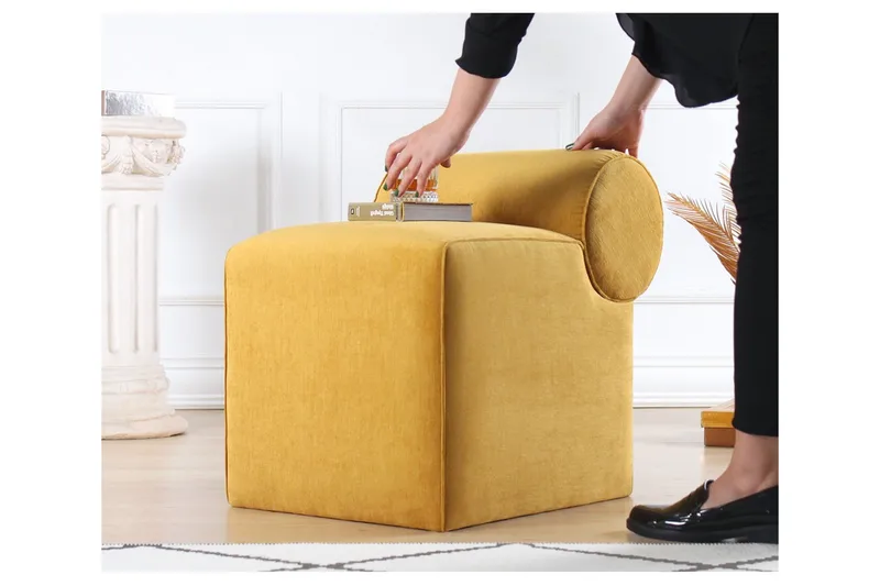 Linburg Sittpuff 45 cm, Gul