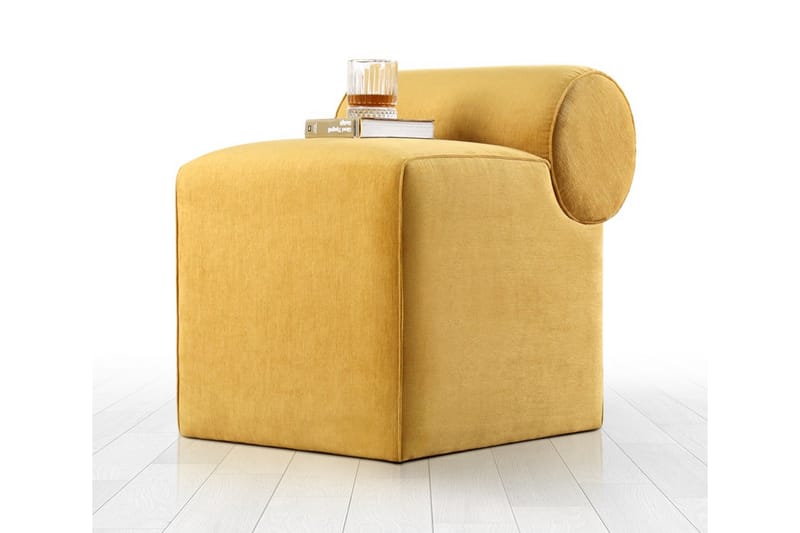 Linburg Sittpuff 45 cm - Gul - Möbler - Stolar & fåtöljer - Pall & puff - Sittpuff