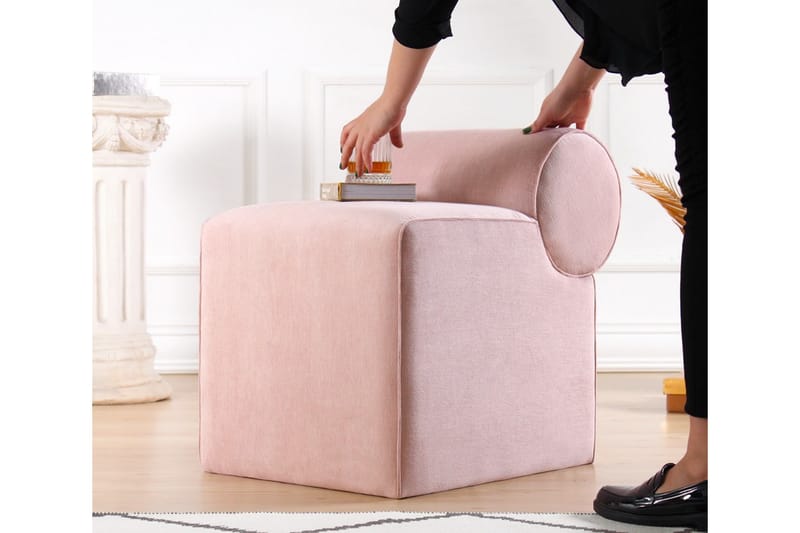 Linburg Sittpuff 45 cm - Rosa - Möbler - Stolar & fåtöljer - Pall & puff - Sittpuff