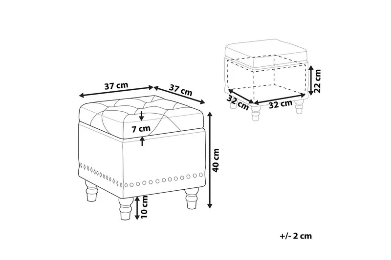 Sittpuff Loretto Blå - Blå - Möbler - Stolar & fåtöljer - Pall & puff - Sittpuff - Sittpuff med förvaring