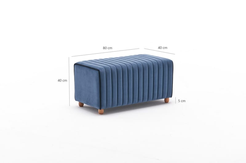 Mabellia Sittpuff - Blå/Natur - Möbler - Stolar & fåtöljer - Pall & puff - Sittpuff