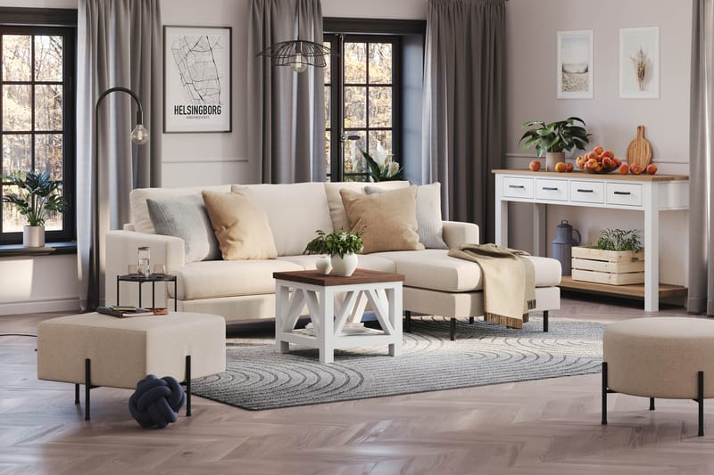 Menard Compact Sittpuff 60 cm Kvadratisk - Beige - Möbler - Stolar & fåt�öljer - Pall & puff - Sittpuff